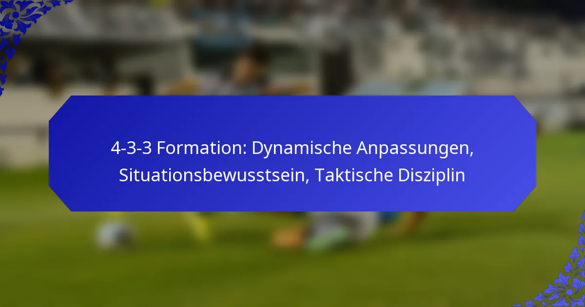 4-3-3 Formation: Dynamische Anpassungen, Situationsbewusstsein, Taktische Disziplin
