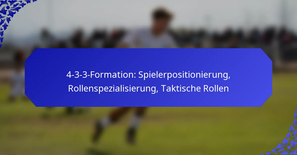 4-3-3-Formation: Spielerpositionierung, Rollenspezialisierung, Taktische Rollen