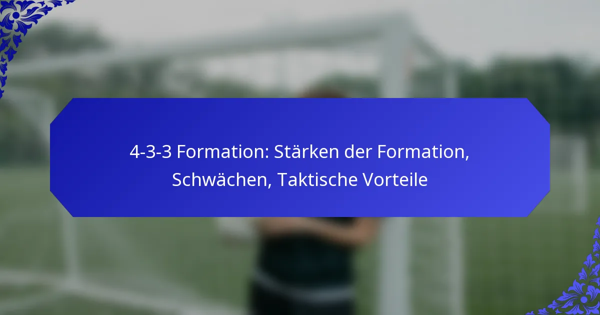 4-3-3 Formation: Stärken der Formation, Schwächen, Taktische Vorteile