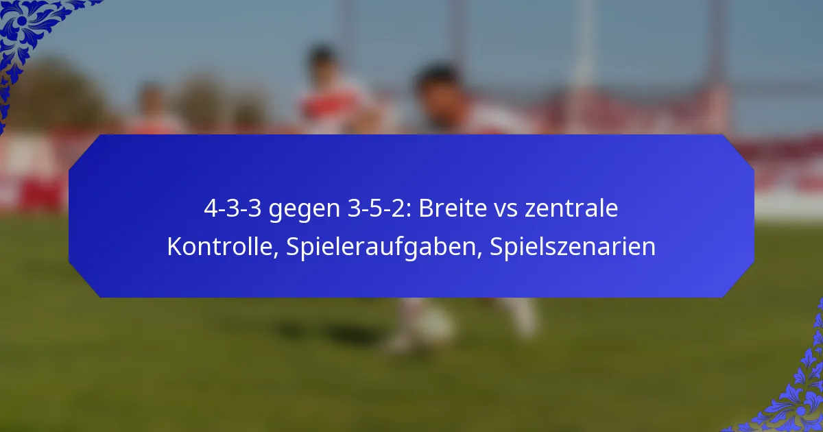 4-3-3 gegen 3-5-2: Breite vs zentrale Kontrolle, Spieleraufgaben, Spielszenarien