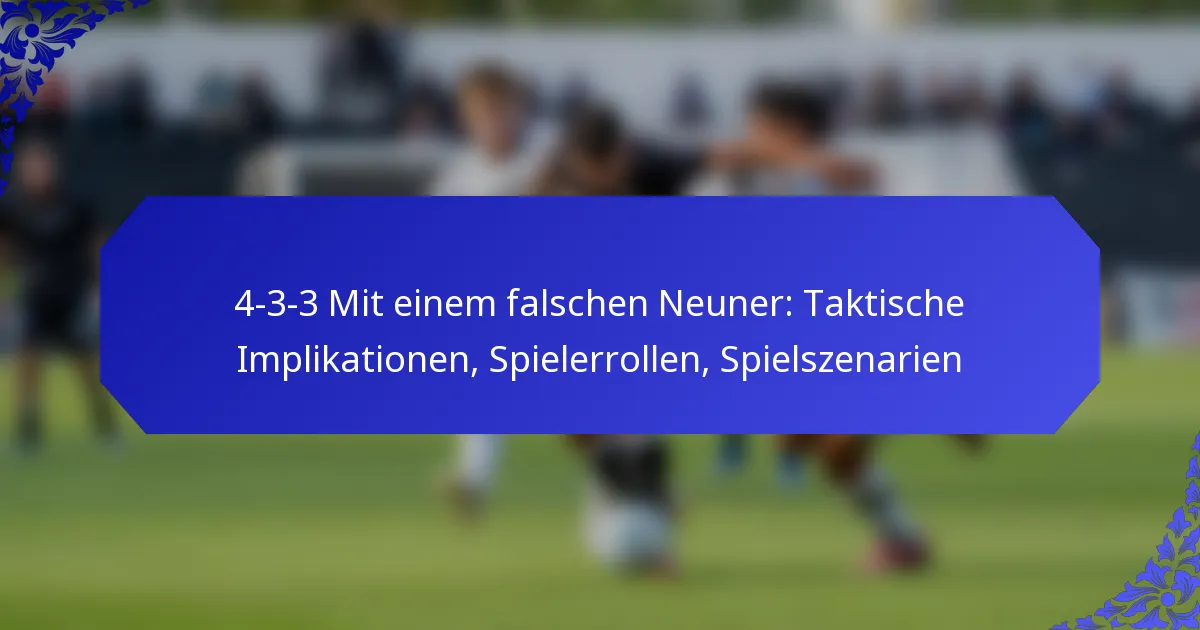 4-3-3 Mit einem falschen Neuner: Taktische Implikationen, Spielerrollen, Spielszenarien
