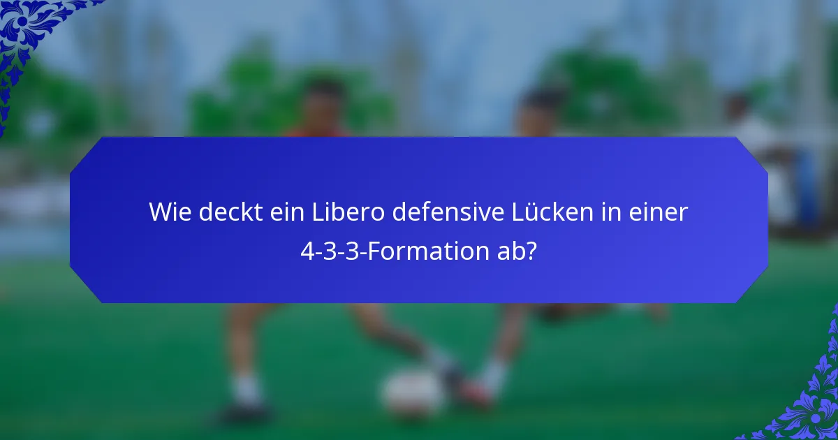 Wie deckt ein Libero defensive Lücken in einer 4-3-3-Formation ab?